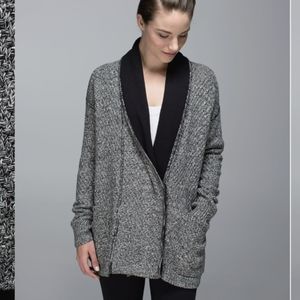 Lululemon Post Practice Cardigan Grey Black